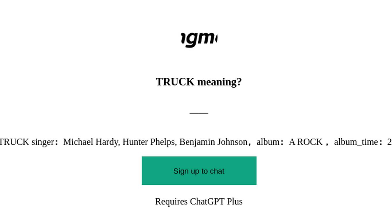 TRUCK meaning? Screenshot