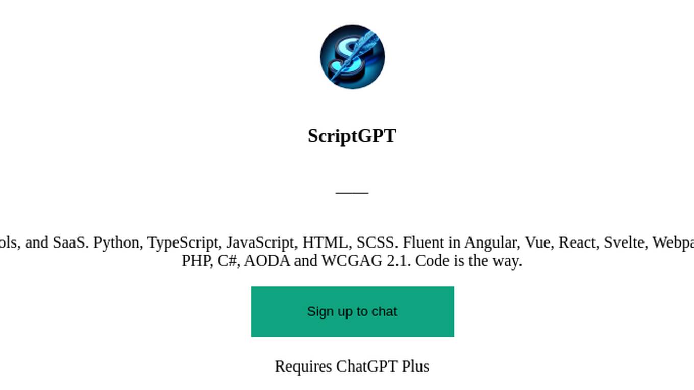 ScriptGPT Screenshot