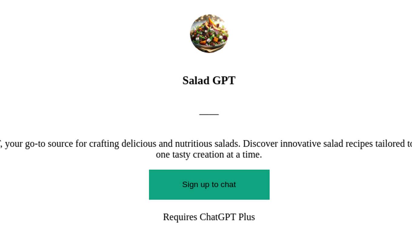 Salad GPT Screenshot