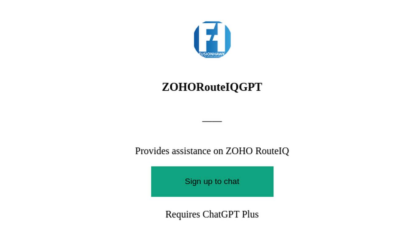 ZOHORouteIQGPT Screenshot