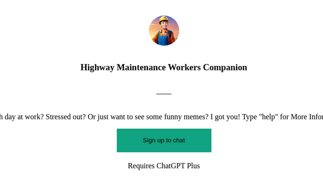 Highway Maintenance Workers Companion Screenshot