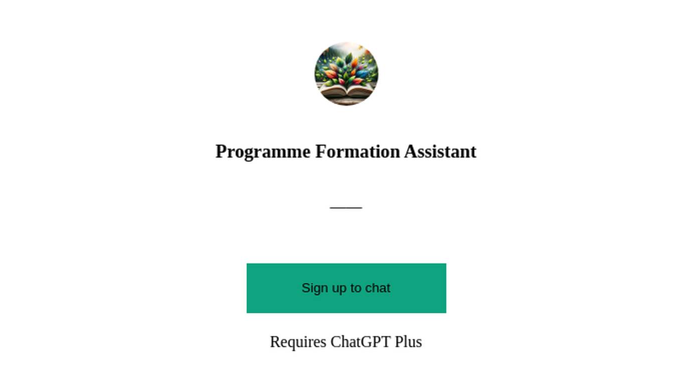 Programme Formation Assistant Screenshot