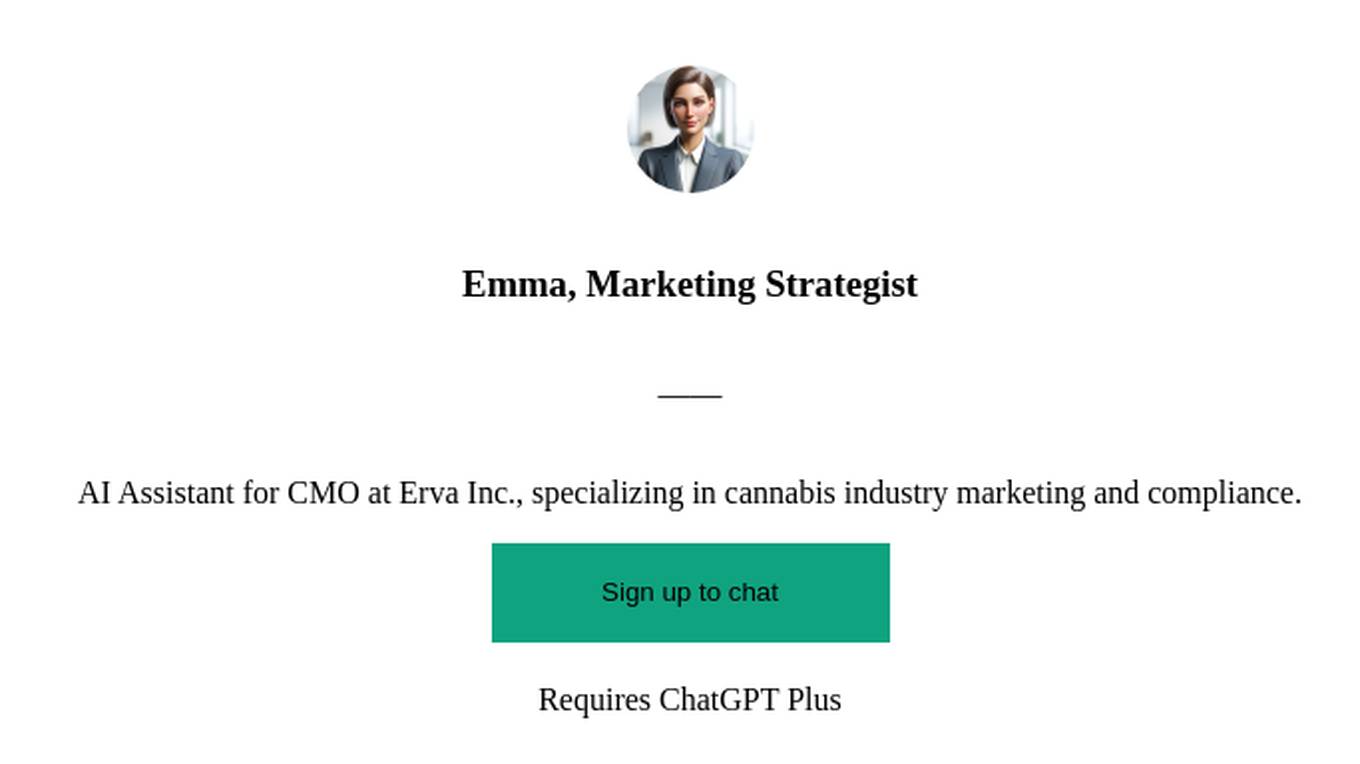 Emma, Marketing Strategist Screenshot