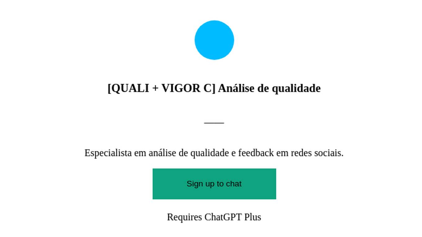 [QUALI + VIGOR C] Análise de qualidade Screenshot