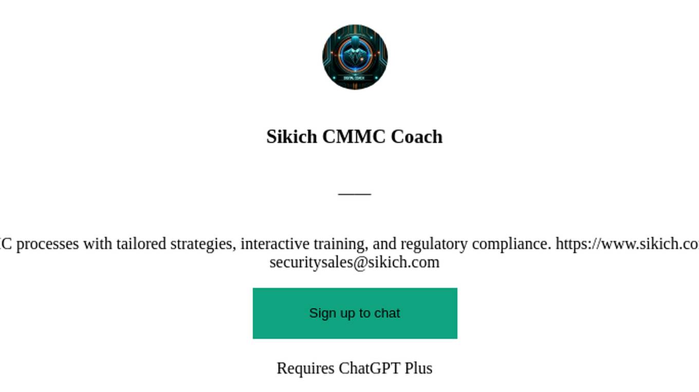 Sikich CMMC Coach Screenshot