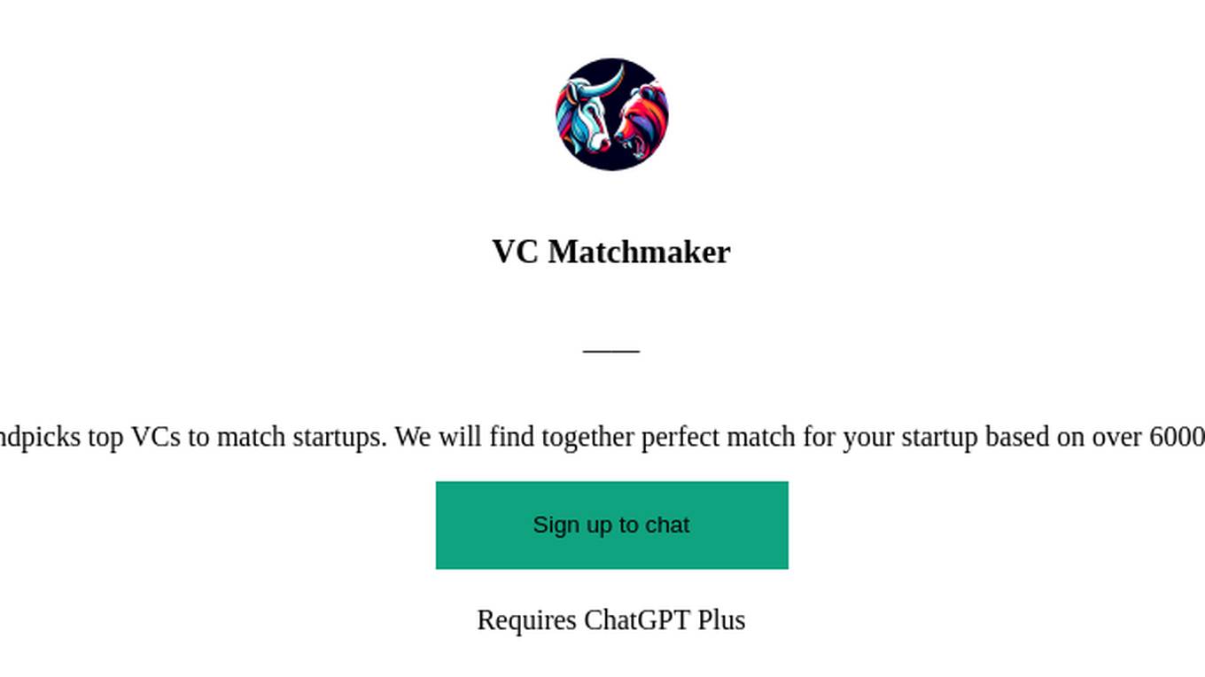 VC Matchmaker Screenshot