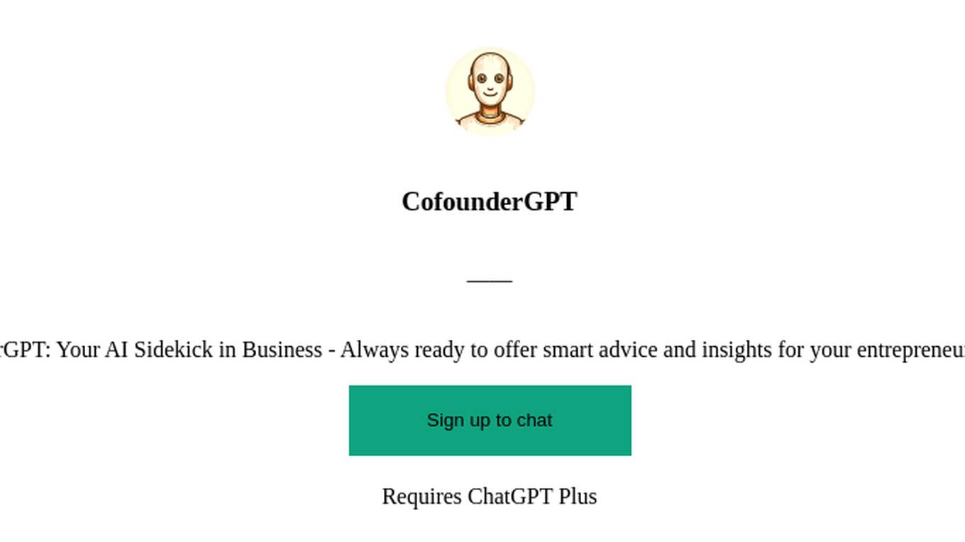 CofounderGPT Screenshot