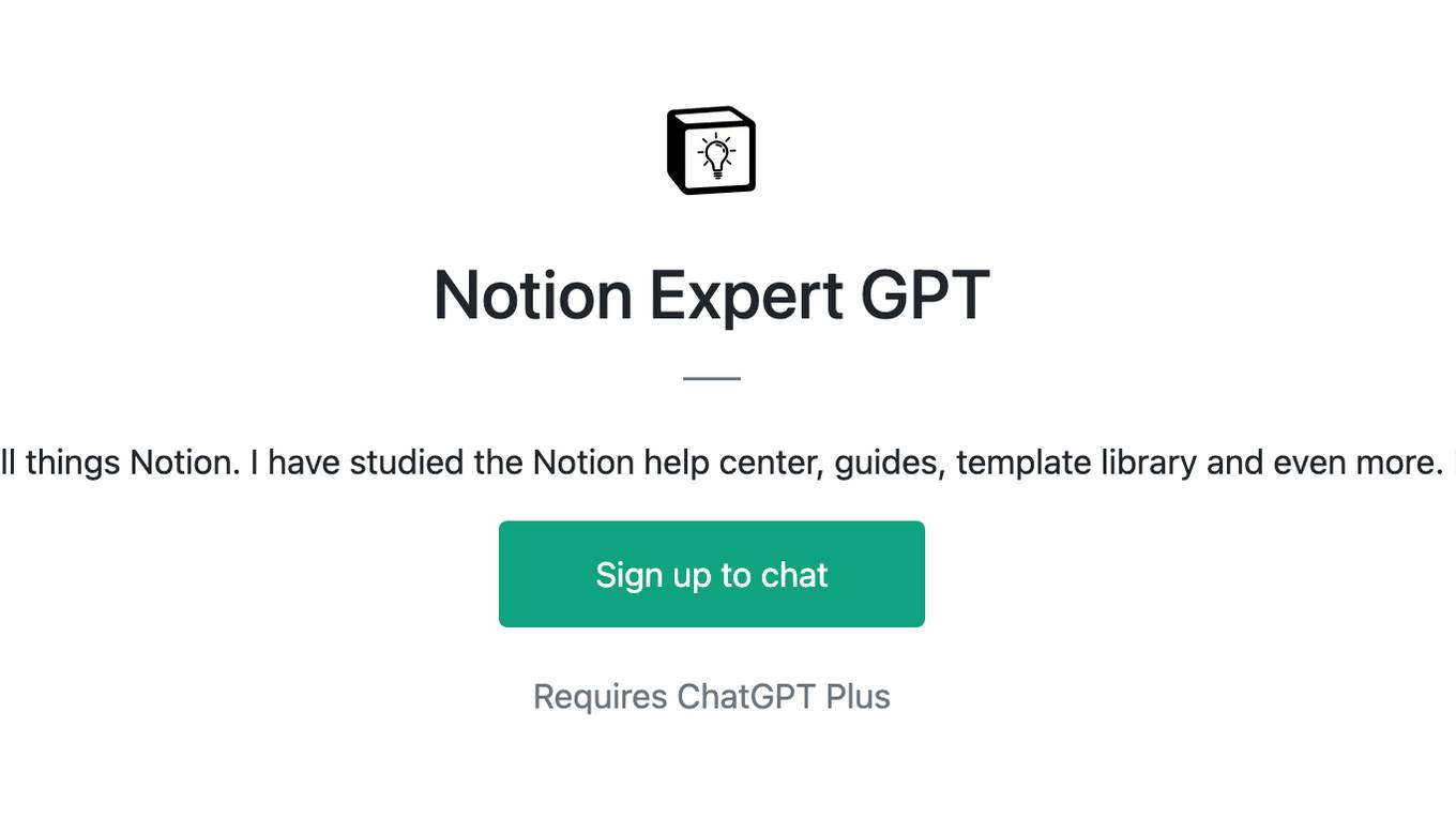 Notion Expert GPT Screenshot